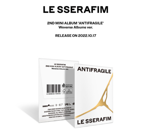 LE SSERAFIM - 2nd Mini Album [ANTIFRAGILE] Weverse Albums version.