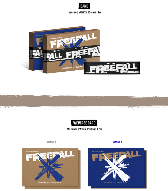 TOMORROW X TOGETHER TXT THE NAME CHAPTER - FREEFALL, WEVERSE VERSION, (2 Versions).