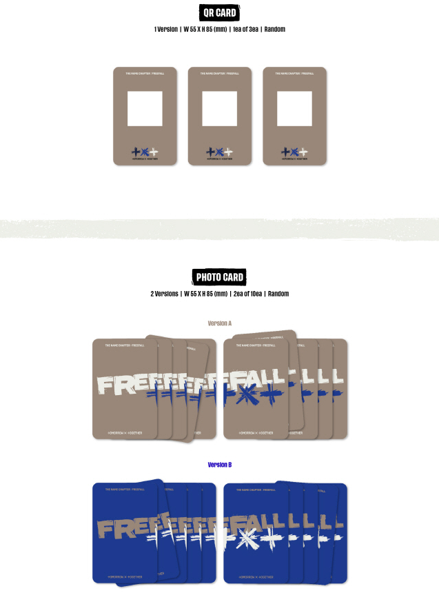 TOMORROW X TOGETHER TXT THE NAME CHAPTER - FREEFALL, WEVERSE VERSION, (2 Versions).