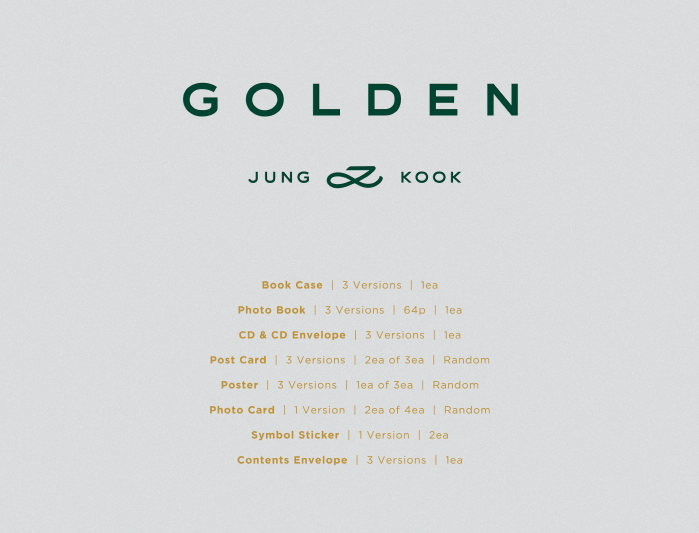 JUNG KOOK (BTS) - GOLDEN (3 VERSIONS).