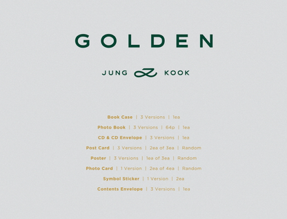 JUNG KOOK (BTS) - GOLDEN (3 VERSIONS).