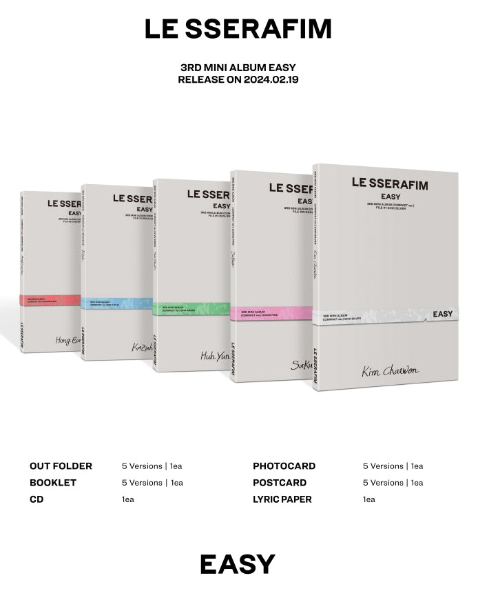LE SSERAFIM - 3rd Mini Album [EASY] Compact Version (5 Versions
