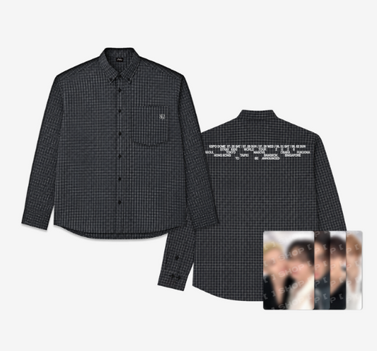 (PRE-ORDER 2026-11-16) Stray Kids - [Stray Kids World Tour <RUN IT SEOUL> Merch] CHECK SHIRT - RUN IT (POB Included Based on Order Amount)