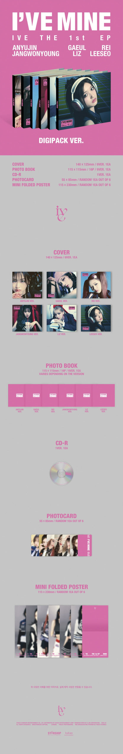 IVE 1st EP Album I'VE MINE Digipack Version RANDOM