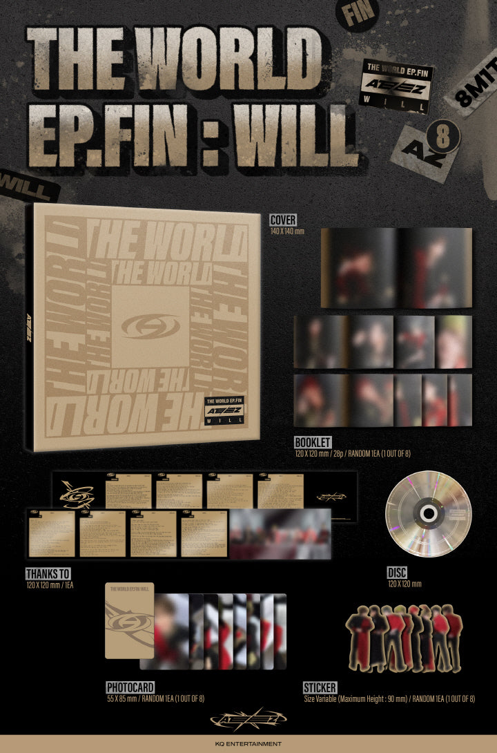 ATEEZ 2nd Album THE WORLD EP.FIN: WILL DIGIPAK Version Random 1ea.