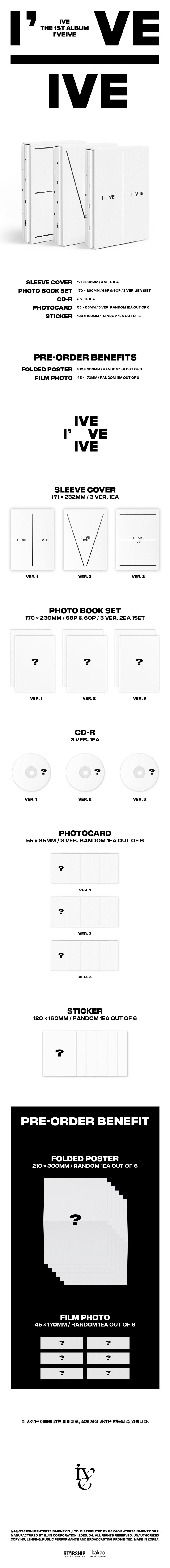 IVE 1st Album I've IVE (3 Versions).