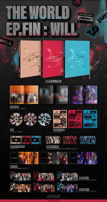 ATEEZ - 2nd Album THE WORLD EP.FIN: WILL (3 Versions)(Makestar FANSIGN POB Photocard 1ea Included).