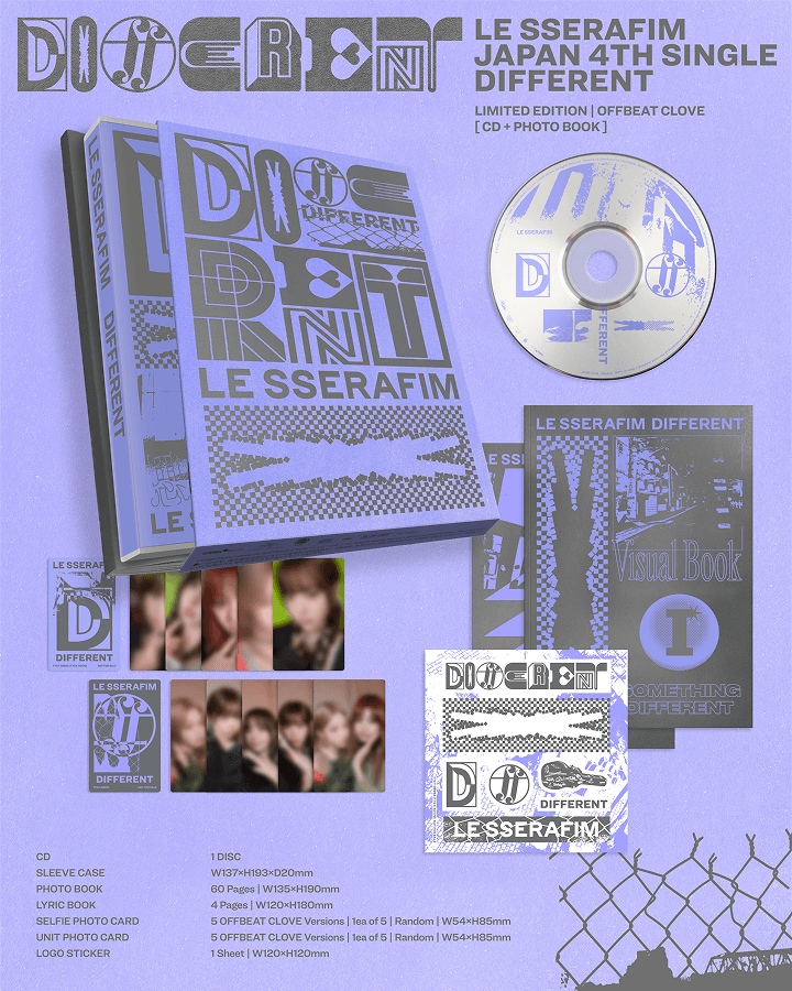 (PRE-ORDER 2025-07-17) LE SSERAFIM - Japan 4th Single Album [DIFFERENT] (3 Versions)