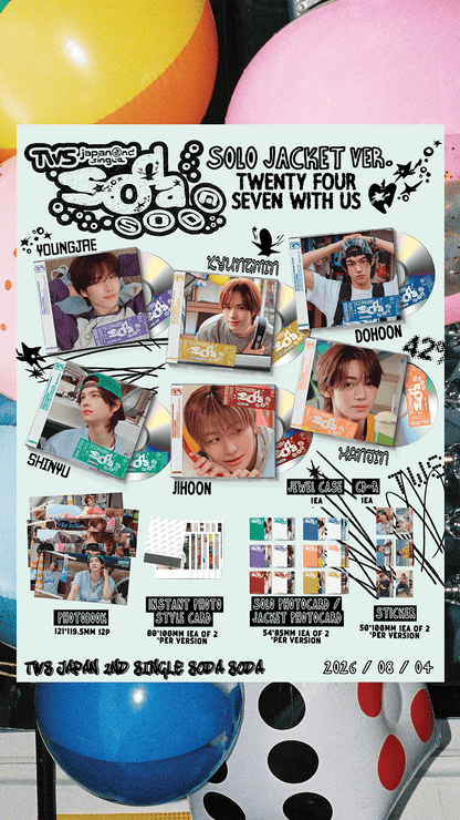 (PRE-ORDER 2026-08-11) TWS - Japan 2nd Single Album [SODA SODA] Solo Jacket Version (6 Versions) Random 1ea (Weverse Shop POB Included)