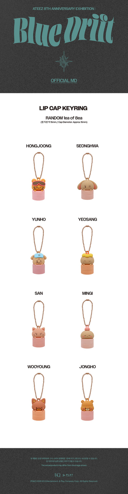 (PRE-ORDER 2026-12-15) ATEEZ - [ATEEZ 8th Anniversity Exhibition: Blue Drift] LIP CAP KEYRING (Random 1ea)(🎁POB Included Based on Order Amount)
