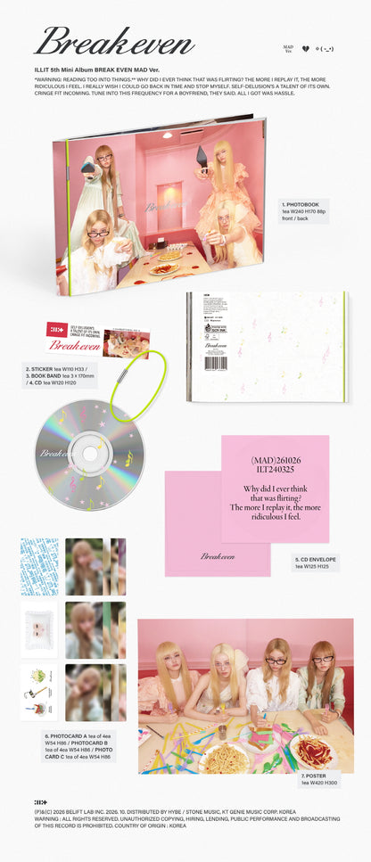(PRE-ORDER 2026-10-27) ILLIT - 5th Mini Album [BREAK EVEN] Standard Version (3 Versions) Set (POB Included - pre-order only)