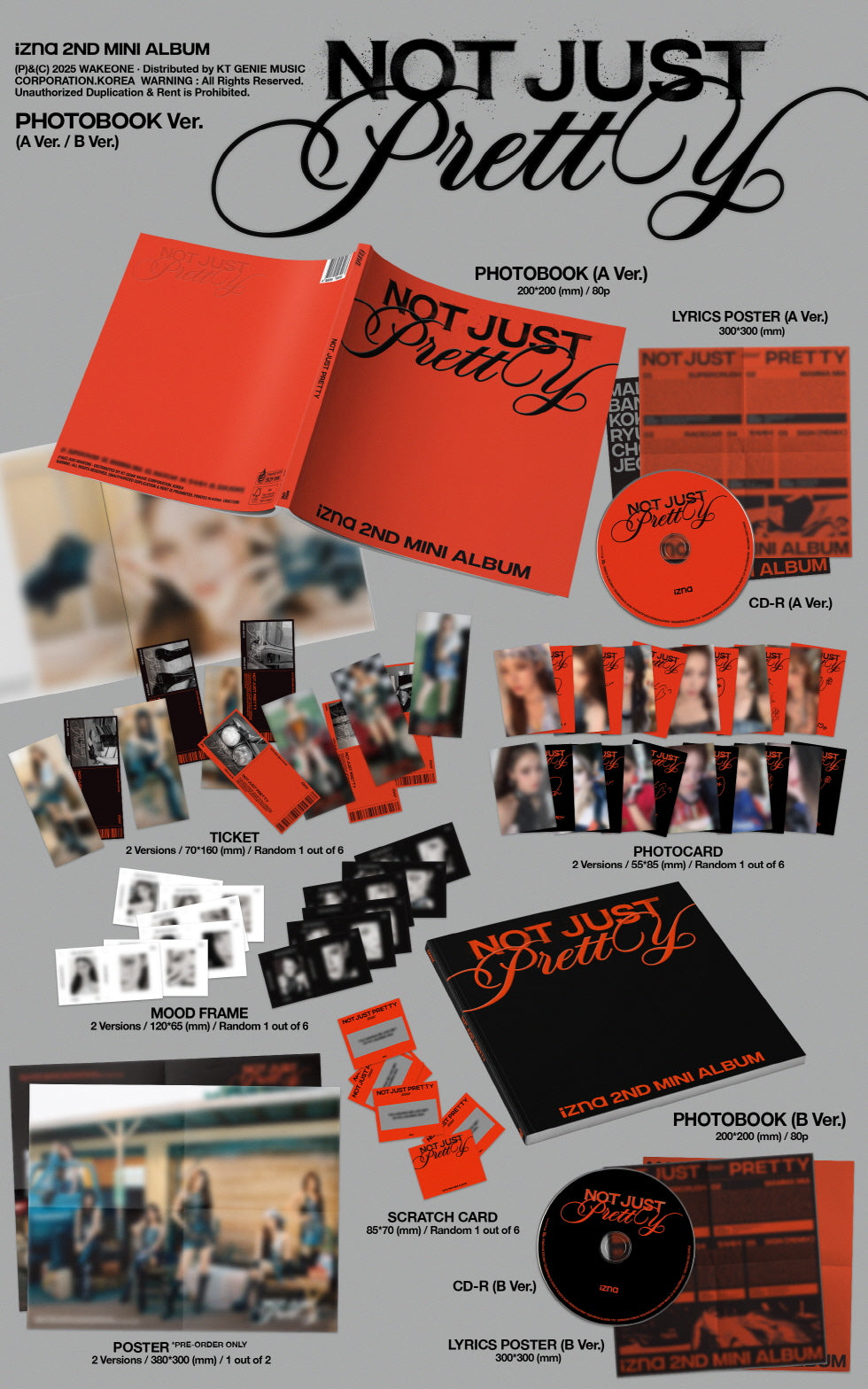 (PRE-ORDER 2025-10-01) izna - 2nd Mini Album [Not Just Pretty] Photobook Version (2 Versions) Random 1ea.