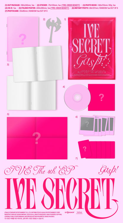 (PRE-ORDER 2025-08-26) IVE - 4th EP Album [IVE SECRET] (3 Versions) Set