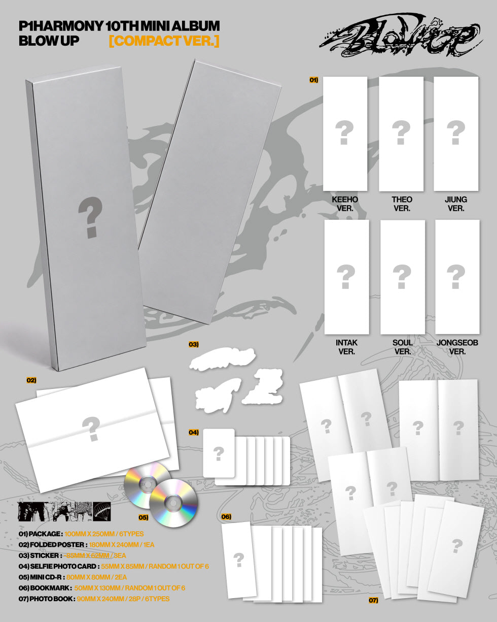 (PRE-ORDER 2026-11-06) P1Harmony - 10th Mini Alum [BLOW UP] Compact Version (6 Versions) Random 1ea