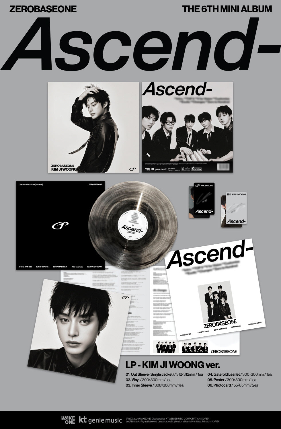 PRE-ORDER 2026-05-19) ZEROBASEONE - 6th Mini Album [Ascend-] LP