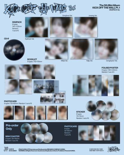 (PRE-ORDER 2026-10-06) KickFlip - 5th Mini Album [KICK OFF THE WALL PT.1] Digipack Version (6 Versions) Random 1ea