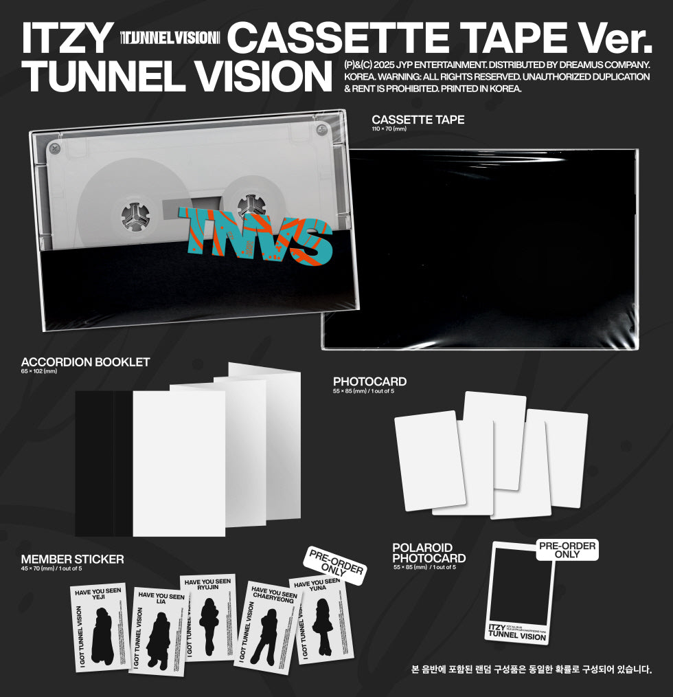 (PRE-ORDER 2025-11-10) ITZY - [TUNNEL Vision] Cassette Tape Version