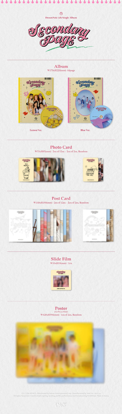 DreamNote 5th Single Album Secondary Page (2 Versions).