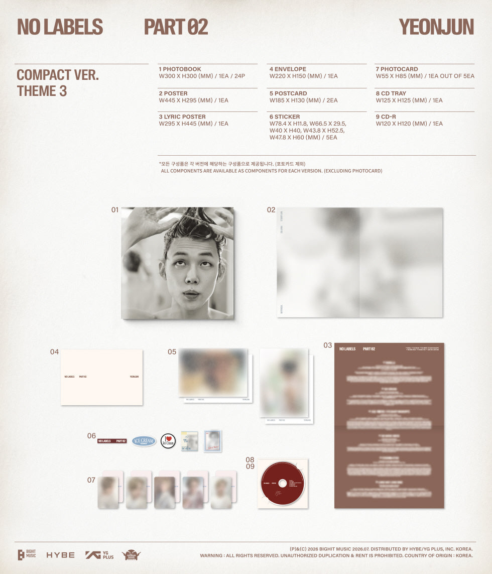 YEONJUN (TXT) - [NO LABELS: PART 02] Compact Version (3 Versions) Random 1ea