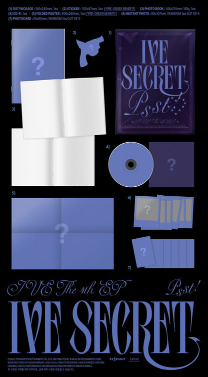 (PRE-ORDER 2025-08-26) IVE - 4th EP Album [IVE SECRET] (3 Versions) Set