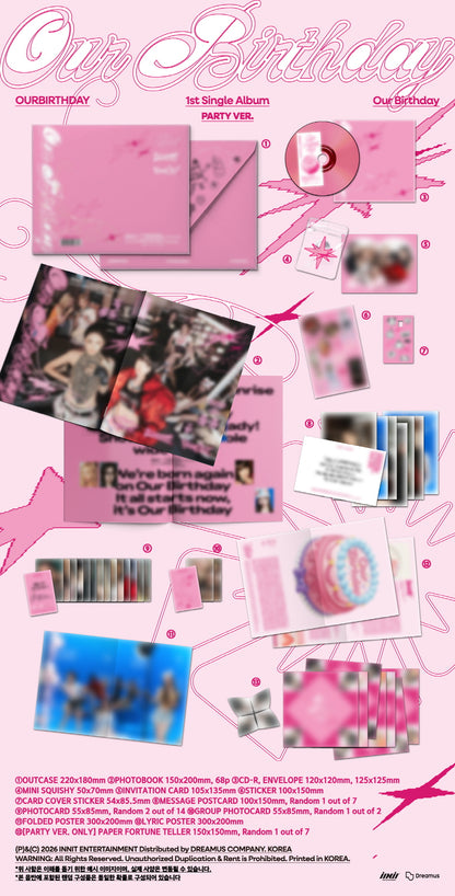 (PRE-ORDER 2026-08-19) OURBIRTHDAY 아워벌스데이 - 1st Single Album [Our Birthday] Standard Version (2 Versions) Random 1ea