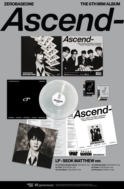 ZEROBASEONE - 6th Mini Album [Ascend-] LP Vinyl Version (5 Versions)(SPECIAL DEAL)