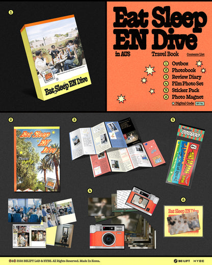 (PRE-ORDER 2026-06-25) ENHYPEN - TRAVEL BOOK [먹고 자고 빠지고 in 호주 | Eat Sleep EN Drive in AUS]