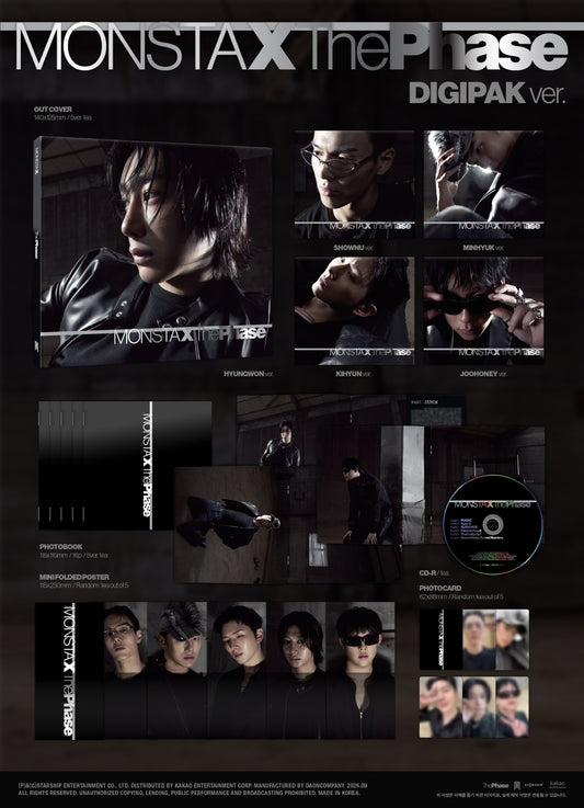 (PRE-ORDER 2026-09-04) MONSTA X 몬스타엑스 - EP Album [The Phase] DIGIPACK Version (5 Versions) Random 1ea