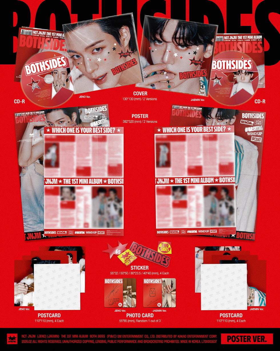 NCT JNJM　BOTH SIDES　アルバム　新品　未開封　2種セット×10 NCT JNJM - 1st Minie Album [BOTH SIDES] Poster Version (2 Versions