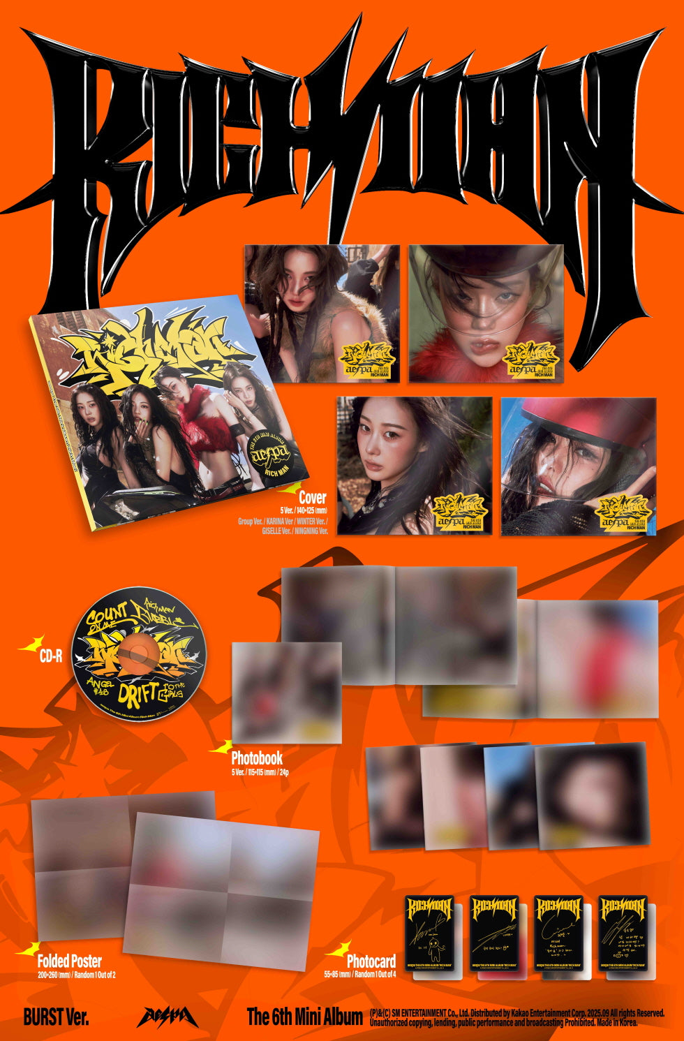 aespa - 6th Mini Album [Rich Man] BURST Version (5 Versions).