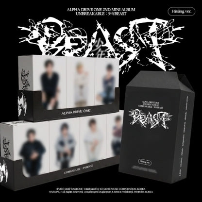 (PRE-ORDER 2026-08-25) ALPHA DRIVE ONE (ALD1) - 2nd Mini Album [UNBREAKABLE : 少年BEAST] Hissing Version (7 Versions) Random 1ea (POB Included - Pre-order only)
