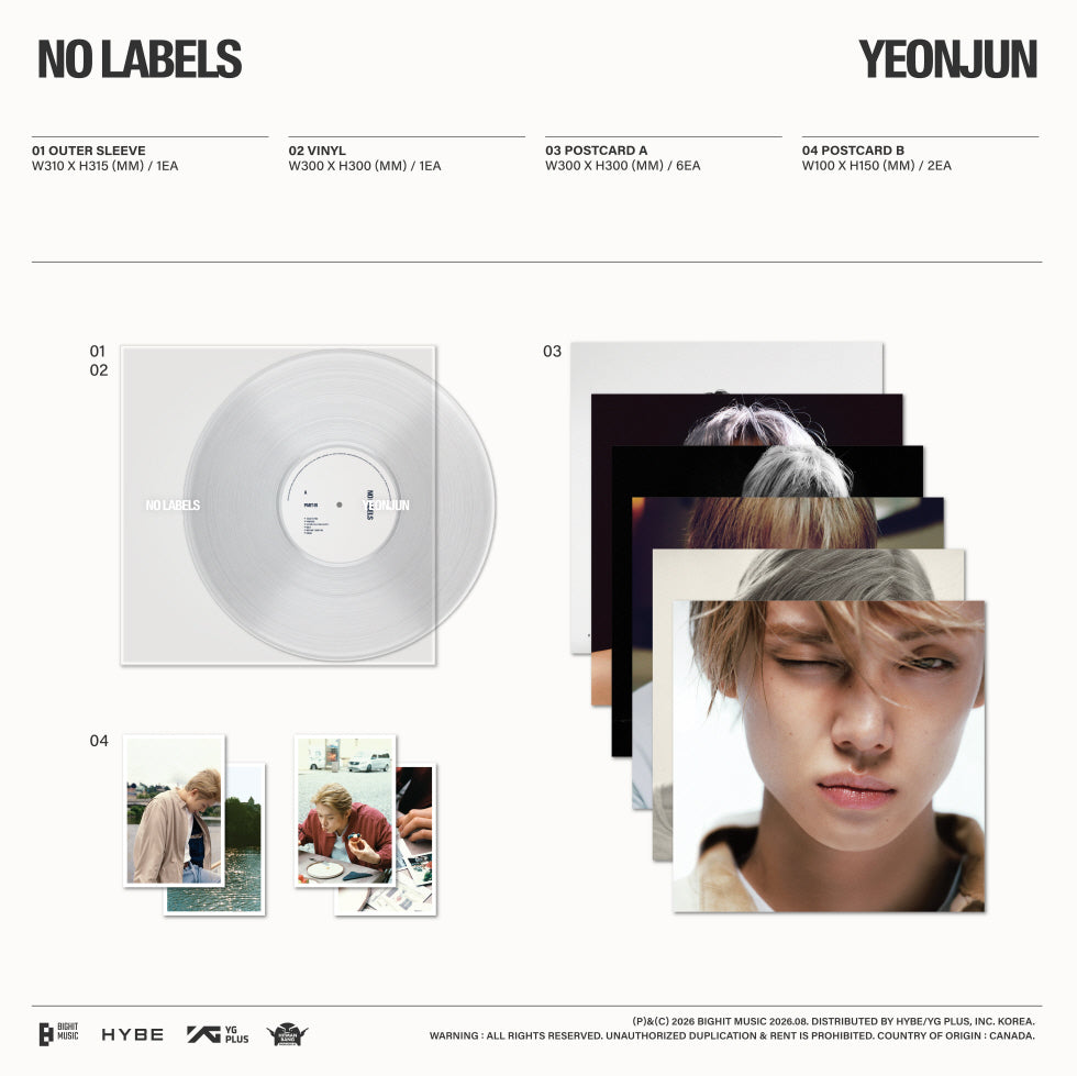 (PRE-ORDER 2026-08-28) YEONJUN (TXT) - [NO LABELS] LP Vinyl Version (Color LP)