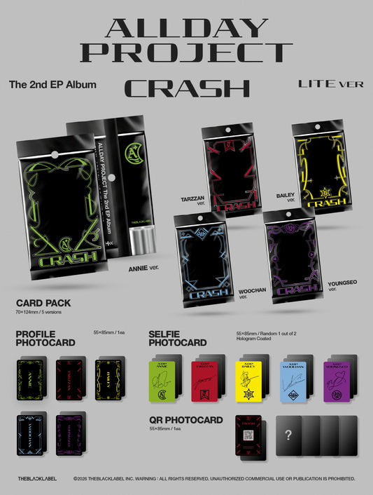 (PRE-ORDER 2026-09-28) ALLDAY PROJECT - 2nd EP Album [CRASH] LITE Version (5 Versions) Random 1ea