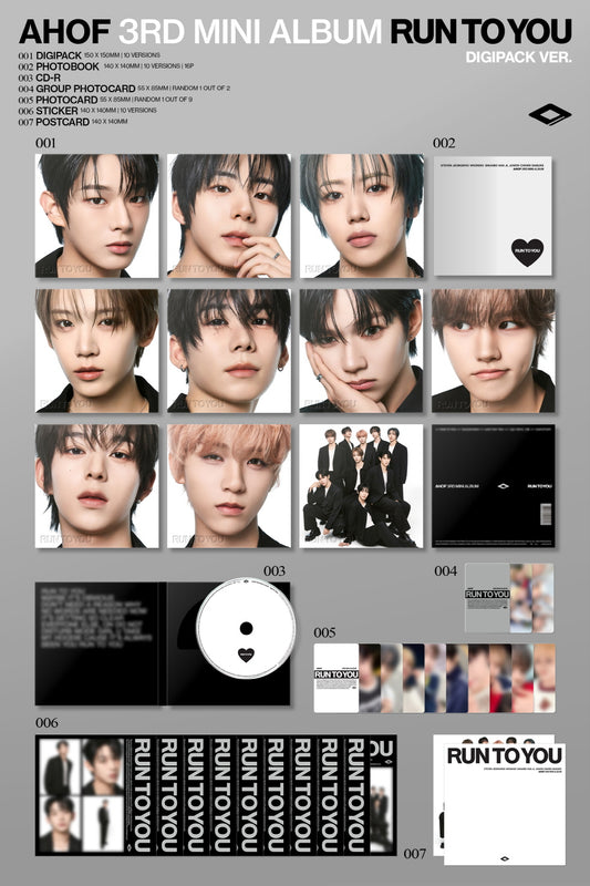 (PRE-ORDER 2026-07-09) AHOF - 3rd Mini Album [RUN TO YOU] Digipack Version (10 Versions) Random 1ea
