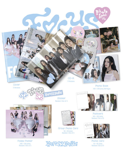 Hearts2Hearts - 1st Mini Album [FOCUS] Photobook Version (3 Versions) Random 1ea