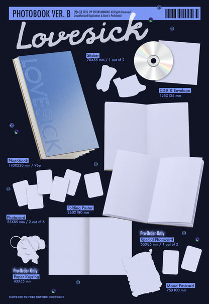 (PRE-ORDER 2026-11-09) Chaeryeong 채령 (ITZY) - 1st Mini Album [Lovesick](2 Versions) Set