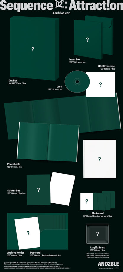 (PRE-ORDER 2026-10-28) AND2BLE (앤더블) - 2nd Mini Album [Sequence 02: Attraction] (3 Versions) Random 1ea (POB Included - pre-order only)