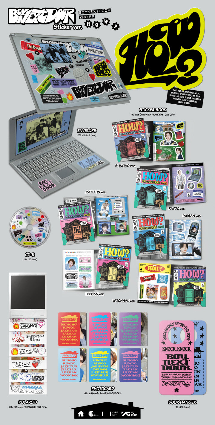 BoyNextDoor - 2nd EP HOW? Sticker Version (6 Versions) Random 1ea.