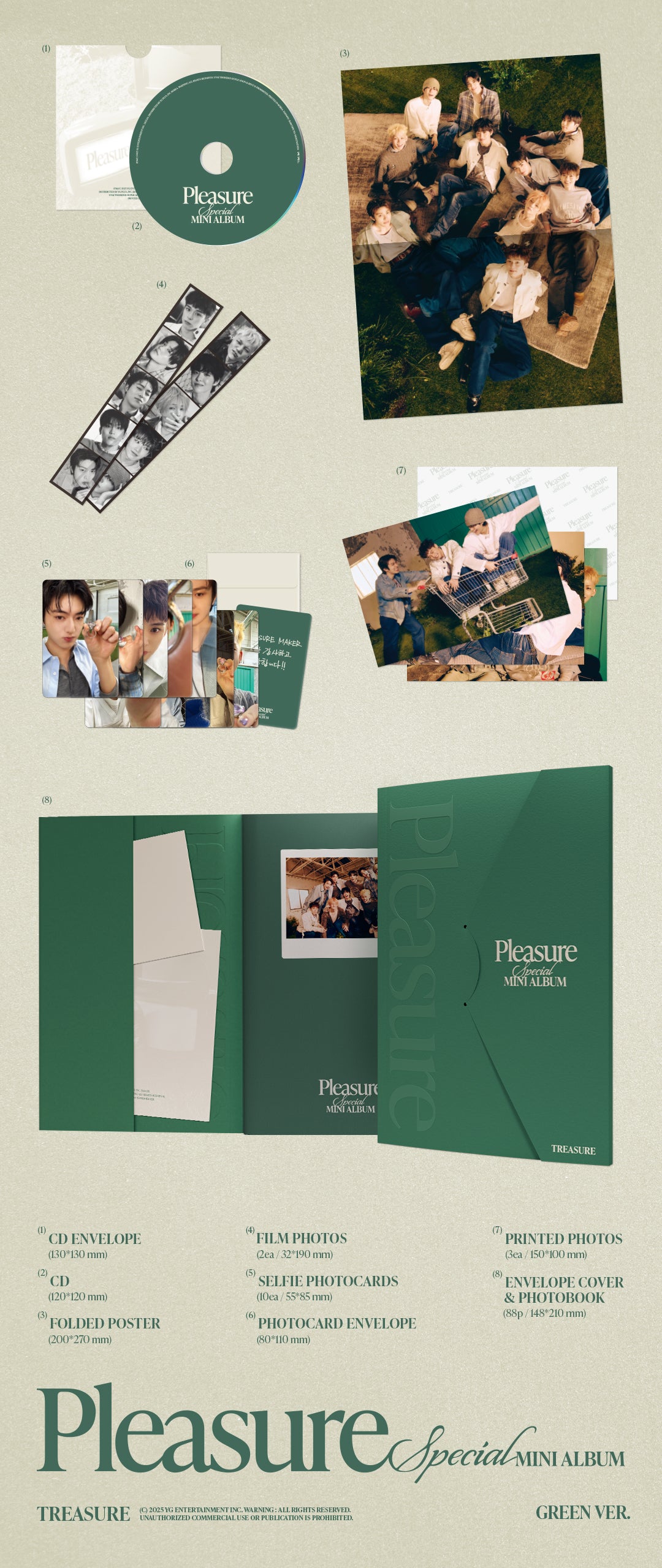 TREASURE - Special Mini Album [Pleasure] (2 Versions)(MAKESTAR POB Included!!).