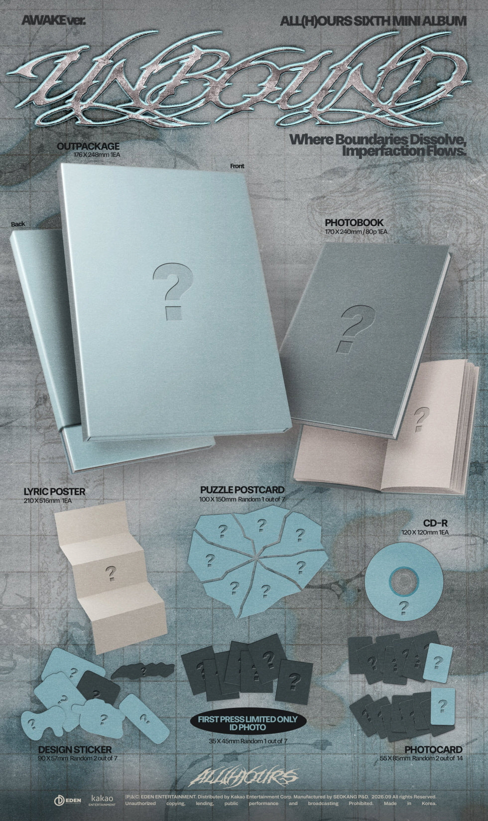 (PRE-ORDER 2026-09-11) ALL(H)OURS - 6th Mini Album [UNBOUND](2 Versions) Random 1ea