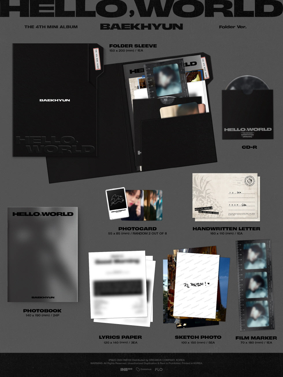 Baekhyun (EXO) 4th Mini Album Hello, World Folder Version.