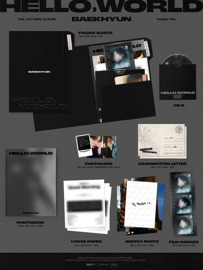 Baekhyun (EXO) 4th Mini Album Hello, World Folder Version.