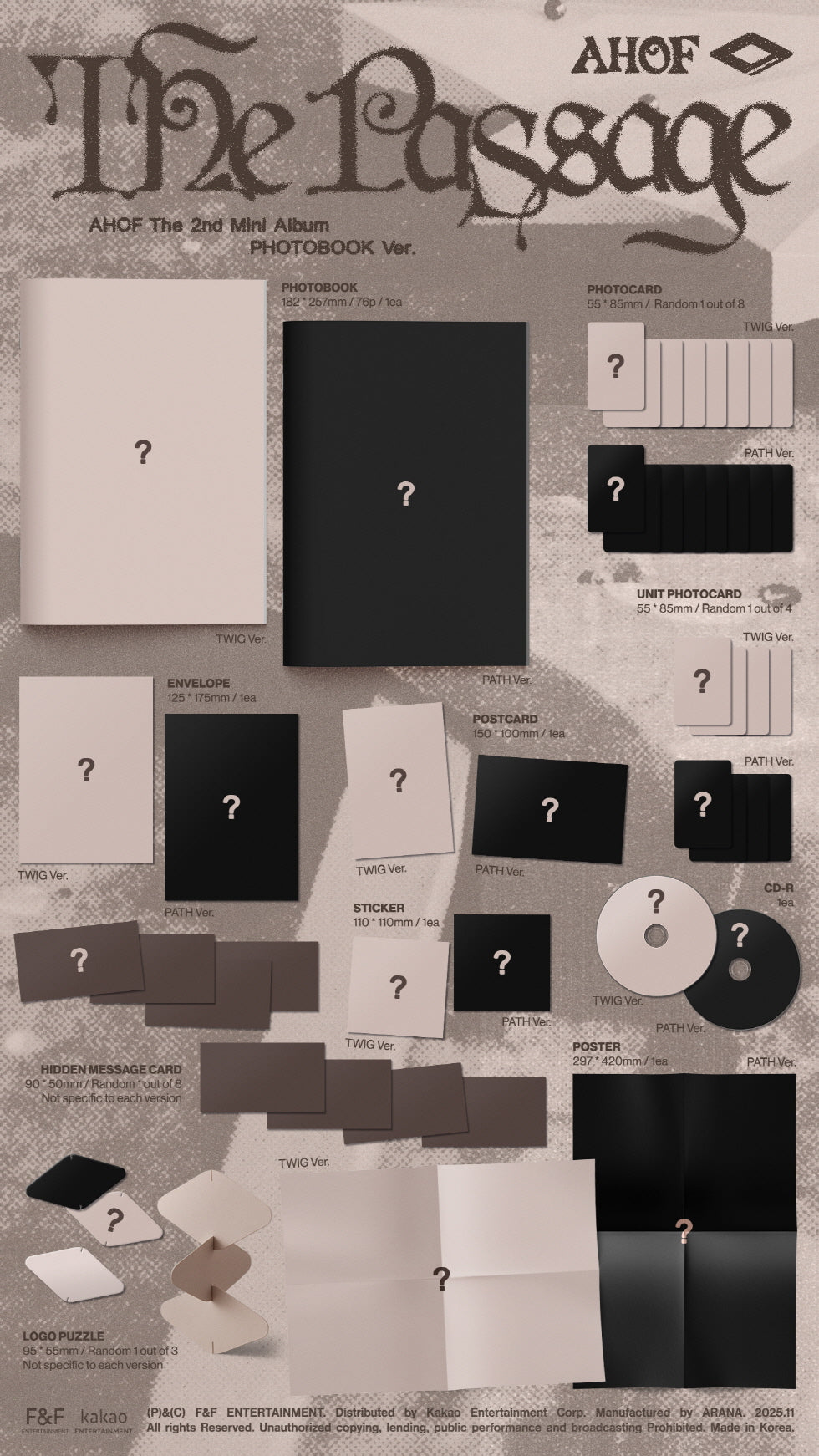 (PRE-ORDER 2025-11-05) AHOF - 2nd Mini Album [The Passage] Photobook Version (2 Versions) Random 1ea
