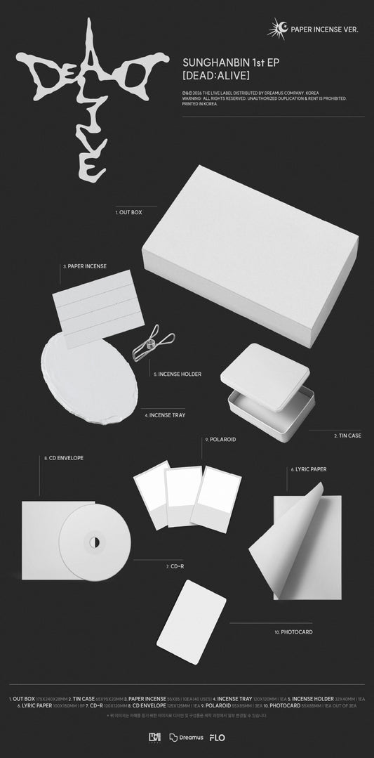 (PRE-ORDER 2026-10-12) SUNGHANBIN 성한빈 - 1st EP Album [DEAD:ALIVE] Paper Incense Version