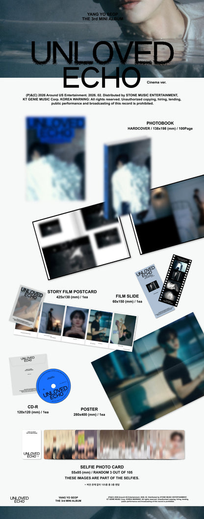 Yang Yo Seop - 3rd Mini Album [UNLOVED ECHO] Standard Version (2 Versions) Random 1ea (RESTOCK 2026-04-27).