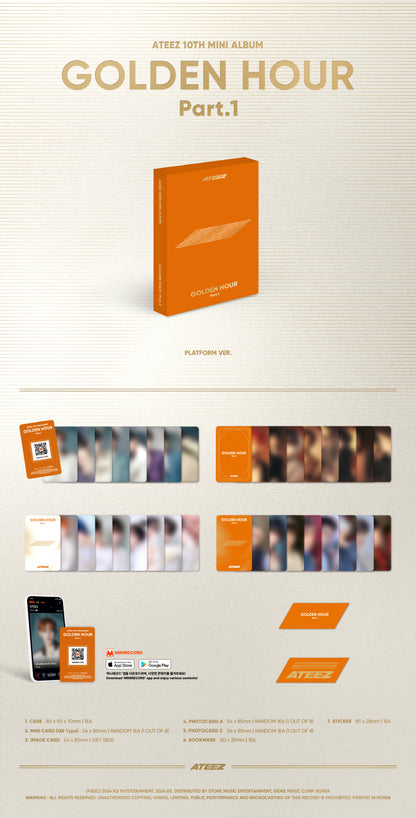 ATEEZ 10th Mini Album GOLDEN HOUR Part. 1 Platform Version.