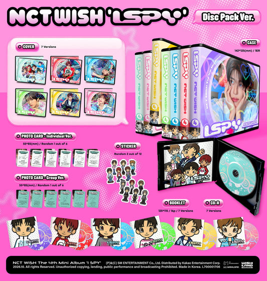 (PRE-ORDER 2026-10-13) NCT Wish - 4th Mini Album [I SPY] Disc Pack Version (7 Versions) Random 1ea (🎁POB Included - Pre-order only)