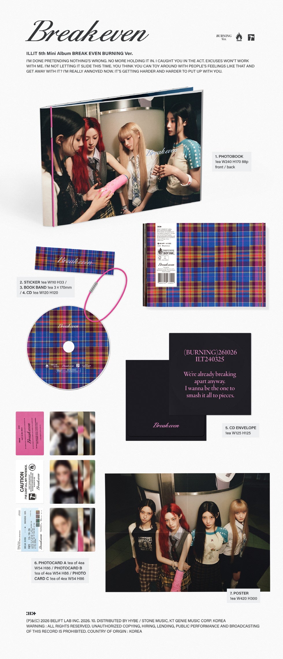 (PRE-ORDER 2026-10-27) ILLIT - 5th Mini Album [BREAK EVEN] Standard Version (3 Versions) Set (POB Included - pre-order only)
