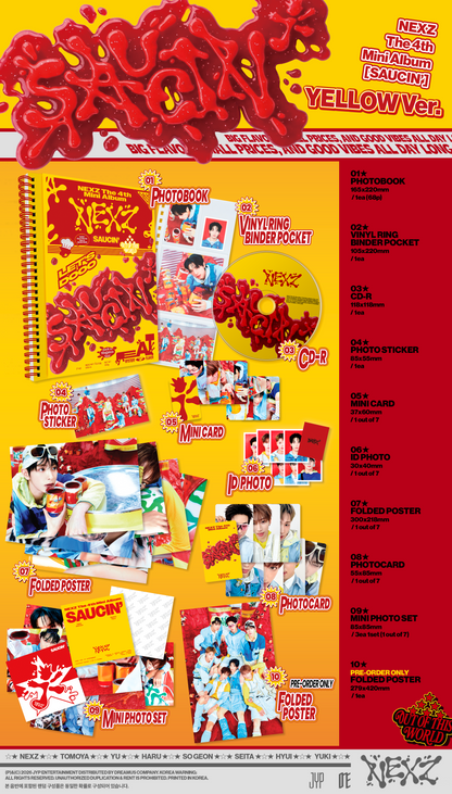 (PRE-ORDER 2026-08-24) NEXZ - 4th Mini Album [SAUCIN'] (2 Versions) Set