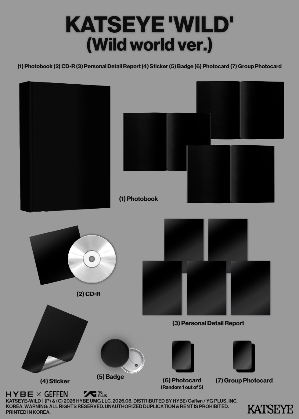 (PRE-ORDER 2026-08-14) KATSEYE - [WILD](2 Versions) Random 1ea (POB Included)